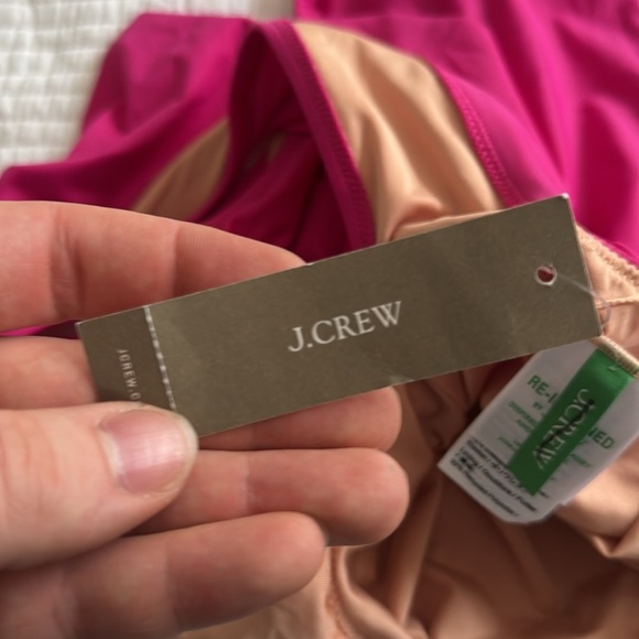 J. Crew Ruched ruffle one-piece swimsuit in Radiant Fuchsia - Picture 9 of 9